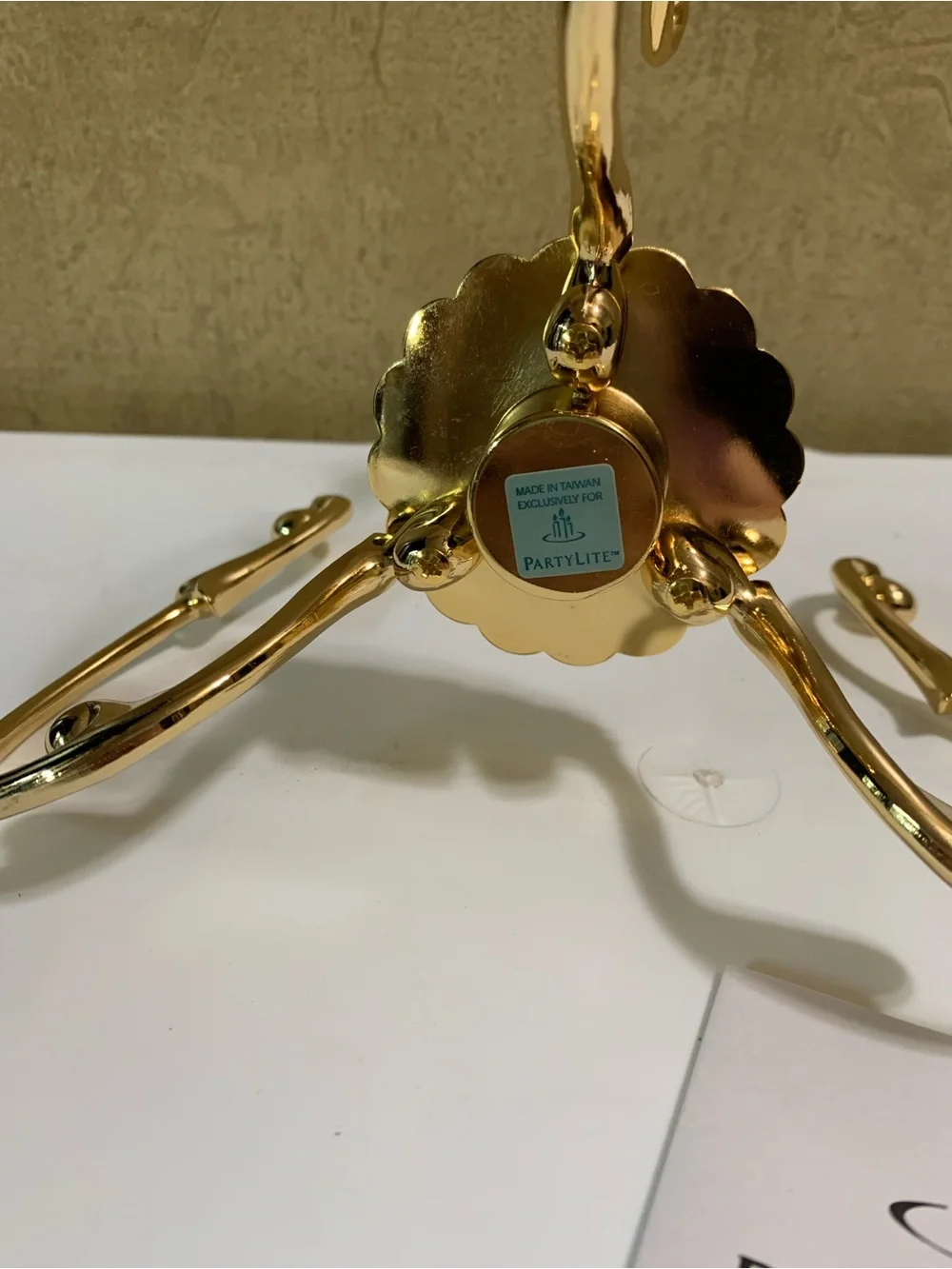 Partylite 24k gold plated Hurricane Candle Holder  P7505 NEW in Box